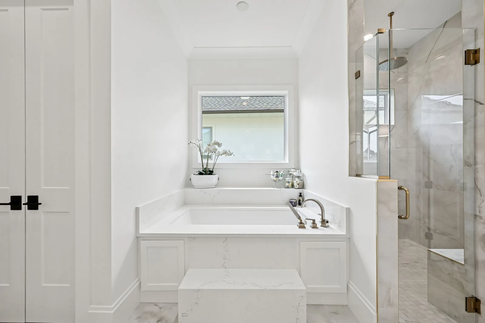 Primary bath, tub + shower