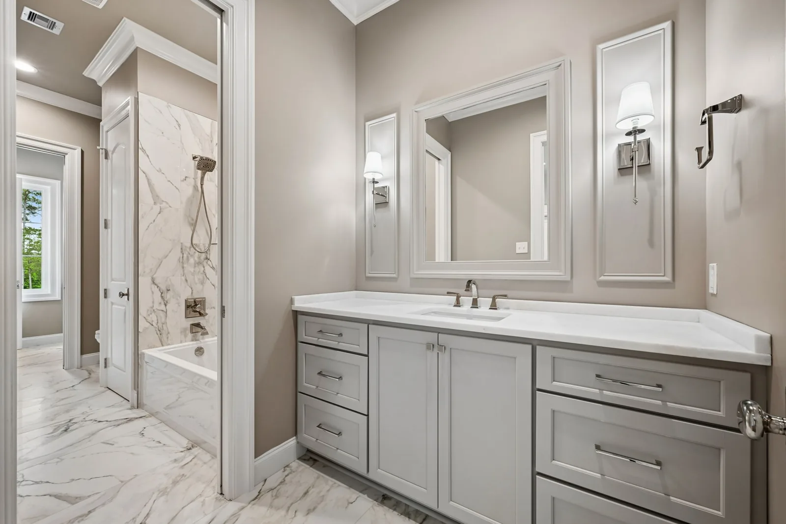 Bath, marble + vanity